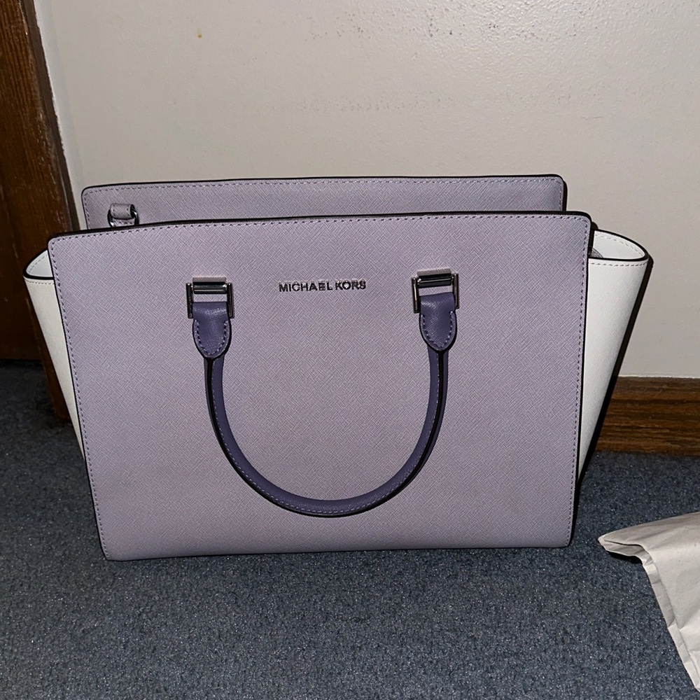 Michael Kors Lavender and White Purse
